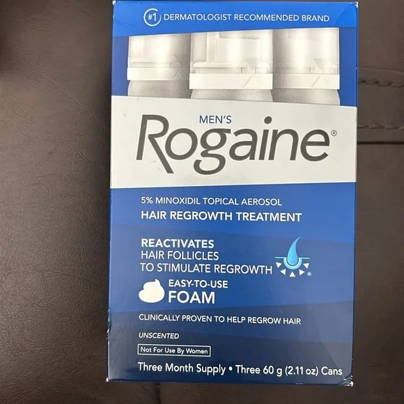 Rogaine Men’s Hair Regrowth system with 5% Topical Foam 3 cans. Exp: 11/2027. - Picture 7 of 8